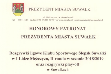 Honorowy Patronat Prezydenta Miasta Suwałk